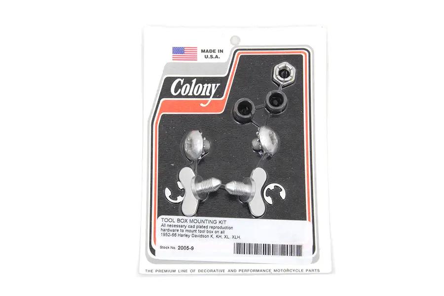 Colony Tool Box Mounting Kit with Cadmium Finish for Harley Davidson K Models by Colony