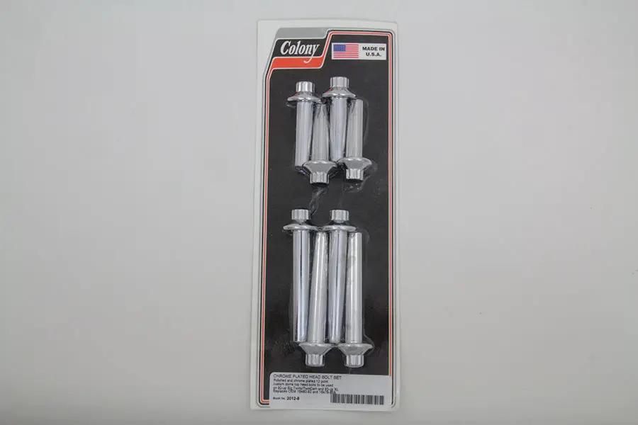 Colony 8-Inch Chrome Cylinder Head Bolt Set for Harley Davidson FXST (1992-2001) by Colony