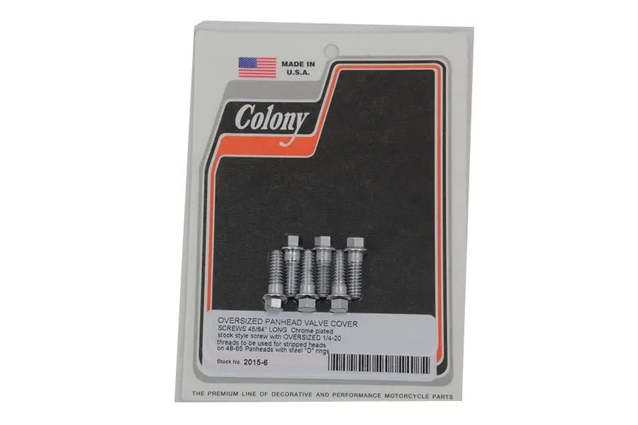Colony D-Ring Chrome Rocker Arm Cover Screw Set for Harley Davidson FL Models by Colony