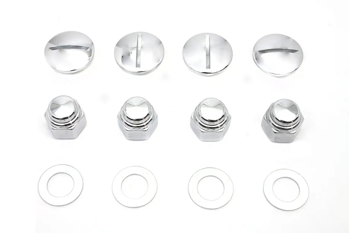 Colony Rocker Arm Slotted Chrome Cover Plug Kit for Harley Davidson FL Models by Colony