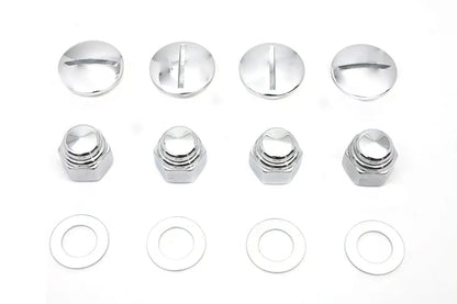 Colony Rocker Arm Slotted Chrome Cover Plug Kit for Harley Davidson FL Models by Colony