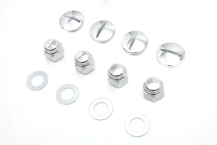 Colony Rocker Arm Slotted Chrome Cover Plug Kit for Harley Davidson FL Models by Colony