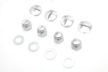 Colony Rocker Arm Slotted Chrome Cover Plug Kit for Harley Davidson FL Models by Colony