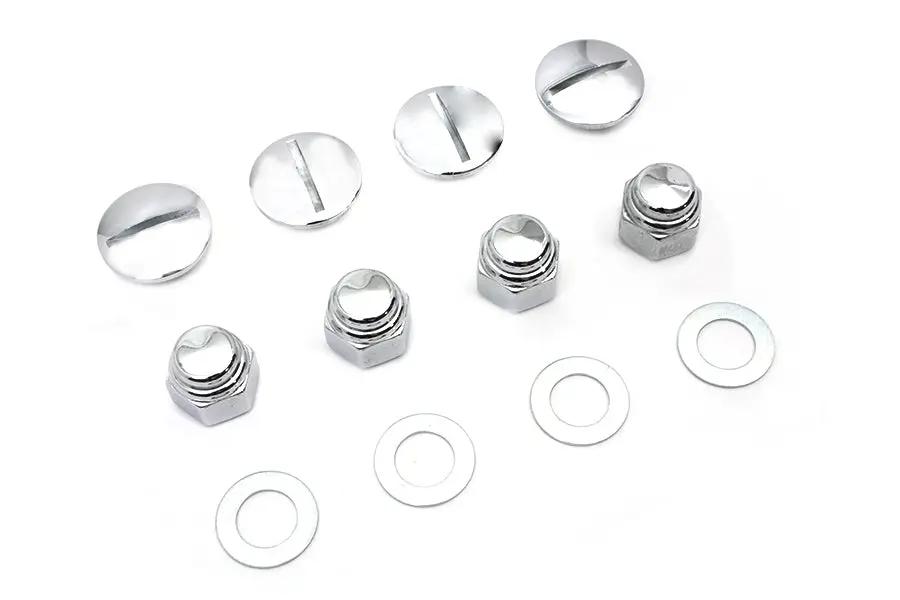 Colony Rocker Arm Slotted Chrome Cover Plug Kit for Harley Davidson FL Models by Colony