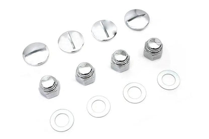 Colony Rocker Arm Slotted Chrome Cover Plug Kit for Harley Davidson FL Models by Colony