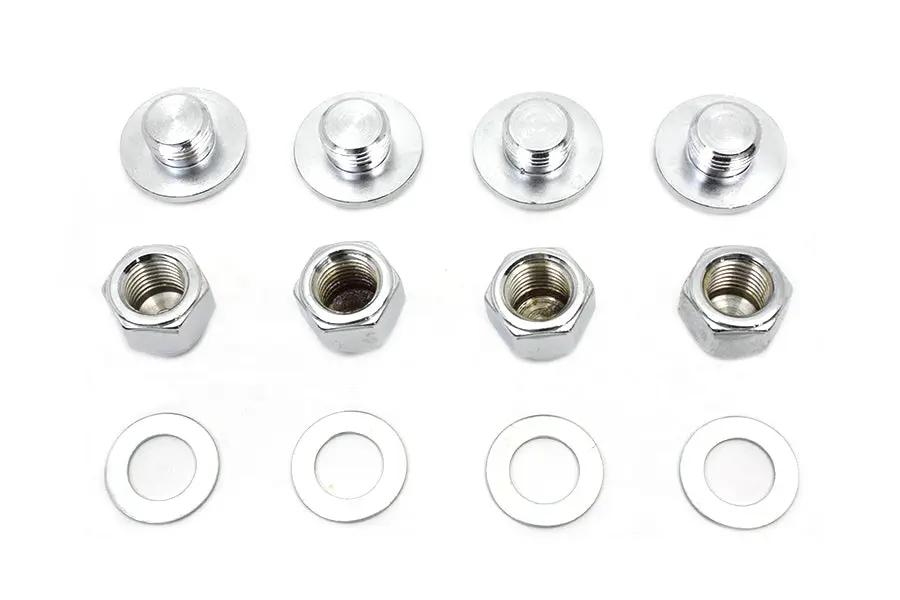 Colony Rocker Arm Slotted Chrome Cover Plug Kit for Harley Davidson FL Models by Colony