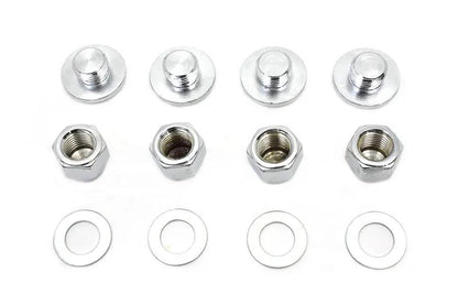 Colony Rocker Arm Slotted Chrome Cover Plug Kit for Harley Davidson FL Models by Colony