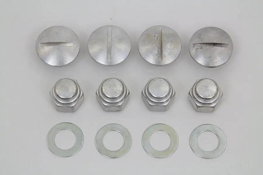 Colony Rocker Arm Slotted Cadmium Cover Plug Kit for Harley Davidson FL (1971-1980) by Colony