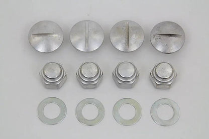 Colony Rocker Arm Slotted Cadmium Cover Plug Kit for Harley Davidson FL (1971-1980) by Colony