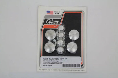 Colony Rocker Arm Slotted Cadmium Cover Plug Kit for Harley Davidson FL (1971-1980) by Colony