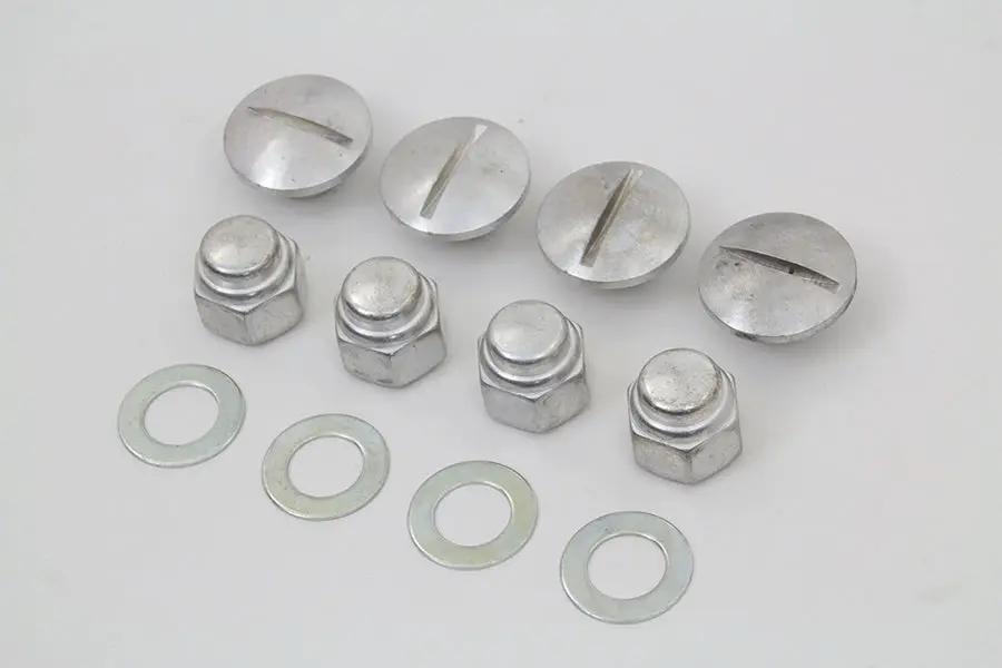 Colony Rocker Arm Slotted Cadmium Cover Plug Kit for Harley Davidson FL (1971-1980) by Colony
