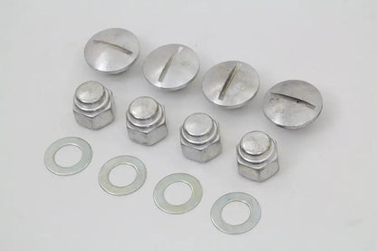 Colony Rocker Arm Slotted Cadmium Cover Plug Kit for Harley Davidson FL (1971-1980) by Colony