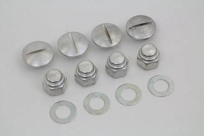 Colony Rocker Arm Slotted Cadmium Cover Plug Kit for Harley Davidson FL (1971-1980) by Colony