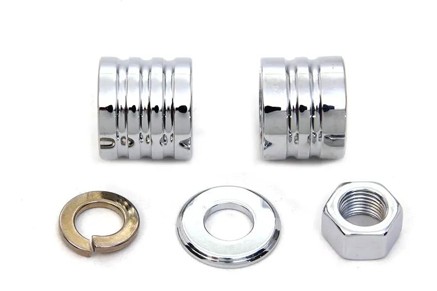 Colony Chrome Front Axle Spacer Kit Groove Style for Harley Davidson FXST & FXDWG by Colony