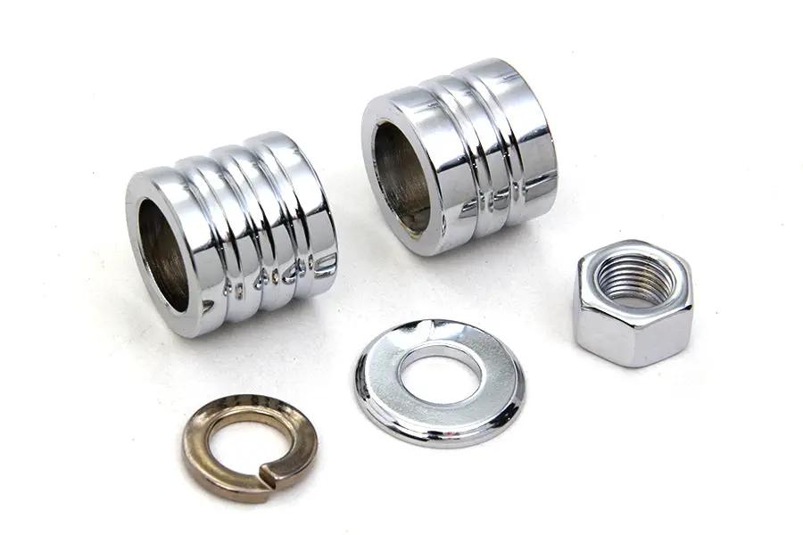 Colony Chrome Front Axle Spacer Kit Groove Style for Harley Davidson FXST & FXDWG by Colony