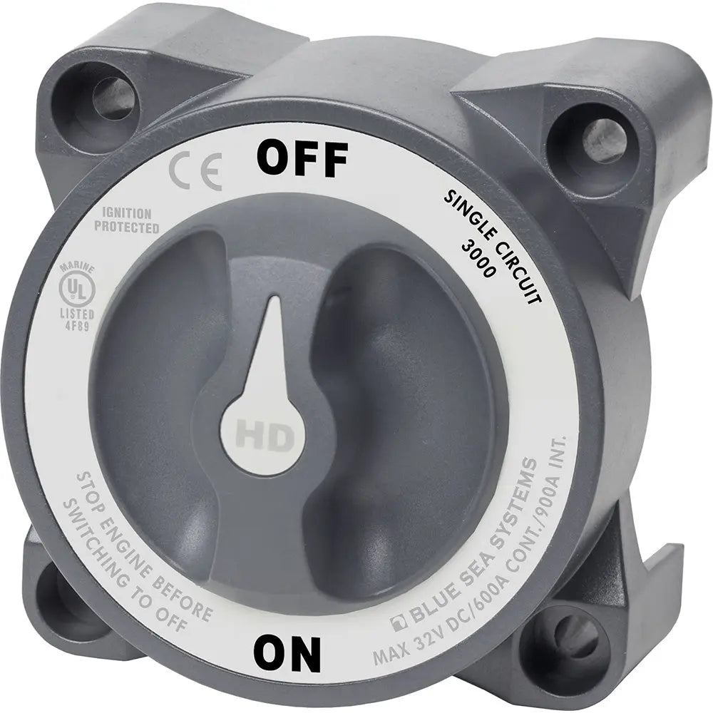 Blue Sea Systems HD-Series Battery Switch Single Circuit ON/OFF - 600 Amp, Ignition Protected