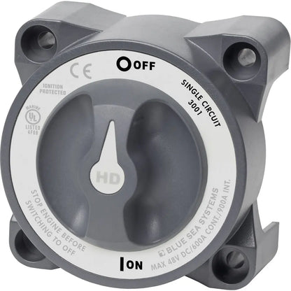 Blue Sea Systems 3001 HD-Series Battery Switch Single Circuit ON/OFF with AFD