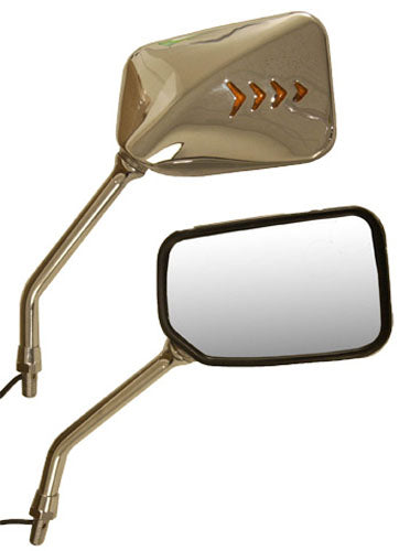 EMGO Right Side Mirror with Light for Motorcycle - Part Number 20-37365