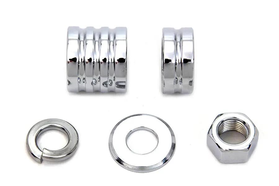 Colony Chrome Front Axle Spacer Kit Groove Style for Harley Davidson FLSTF 2000-2006 by Colony