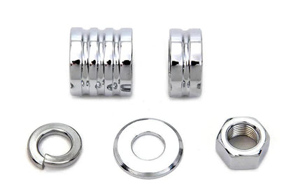 Colony Chrome Front Axle Spacer Kit Groove Style for Harley Davidson FLSTF 2000-2006 by Colony