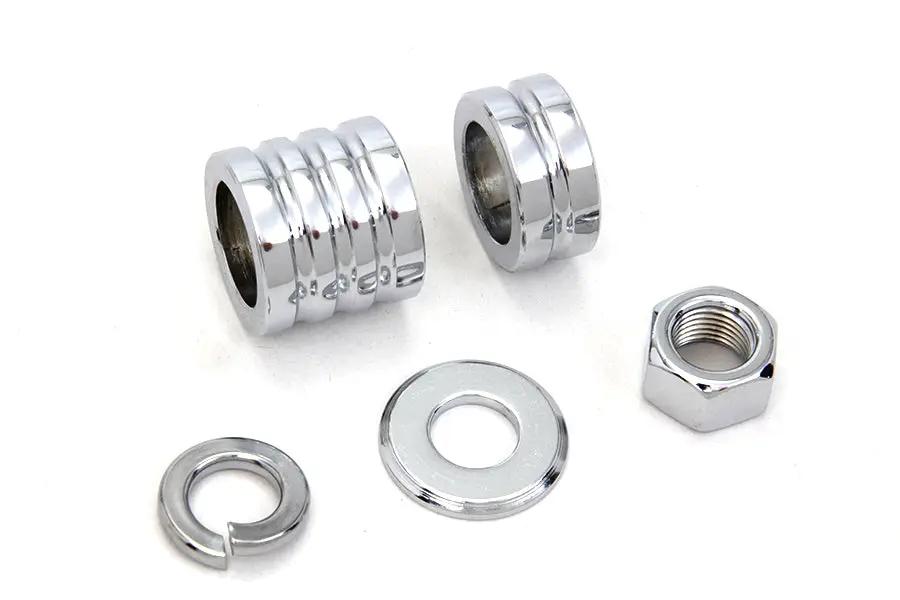 Colony Chrome Front Axle Spacer Kit Groove Style for Harley Davidson FLSTF 2000-2006 by Colony