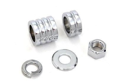 Colony Chrome Front Axle Spacer Kit Groove Style for Harley Davidson FLSTF 2000-2006 by Colony