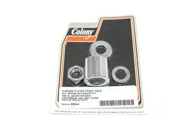 Colony Chrome Front Axle Spacer Kit Smooth Style for Harley Davidson FLSTC by Colony