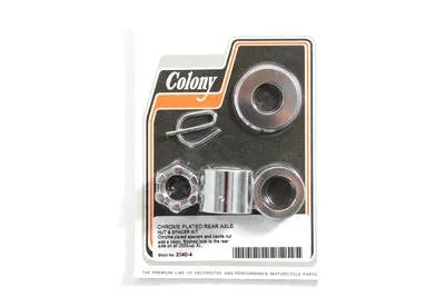 Colony Rear Axle Spacer Kit Smooth Style Chrome for Harley Davidson FXD (2000-2005) by Colony
