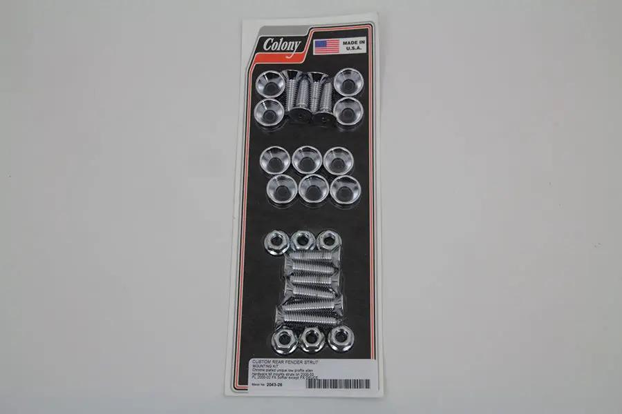 Colony Rear Fender Strut Bolt Kit for Harley Davidson FXST and FLST Models by Colony