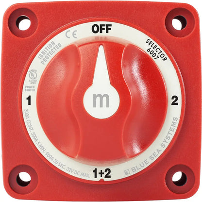Blue Sea Systems 6007 m-Series Mini Battery Switch Selector – Four-Position Marine and RV Power Control