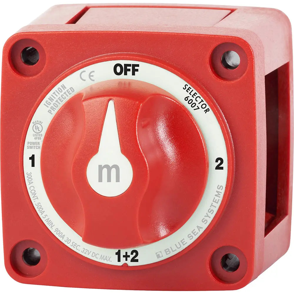 Blue Sea Systems 6007 m-Series Mini Battery Switch Selector – Four-Position Marine and RV Power Control