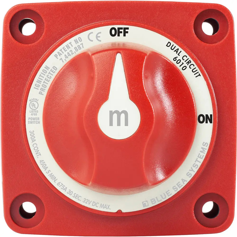 Blue Sea Systems 6010 m-Series Mini Battery Switch Dual Circuit for Marine and RV Applications