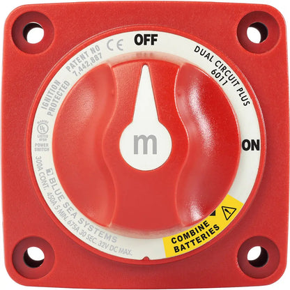 Blue Sea Systems 6011 m-Series Mini Battery Switch with Dual Circuit Plus