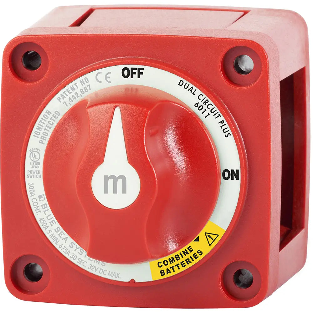 Blue Sea Systems 6011 m-Series Mini Battery Switch with Dual Circuit Plus by Blue Sea Systems
