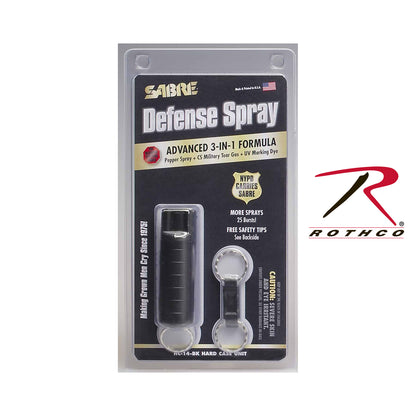 Sabre 3-In-1 Pepper Spray with Plastic Case – Personal Self-Defense and Law Enforcement Aid