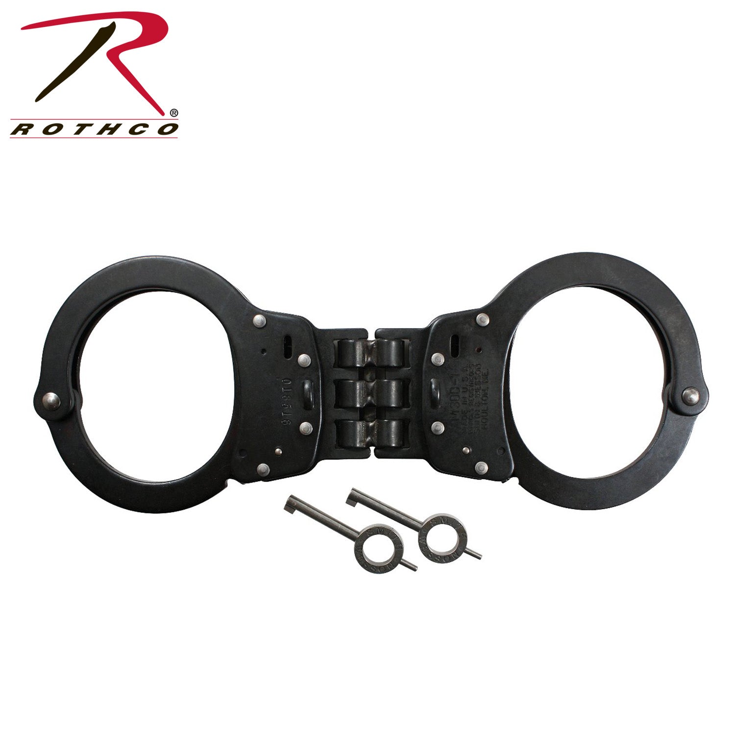 Smith & Wesson Hinged Handcuffs Model 10064 – Durable Black Metal Restraints with Double Lock Feature