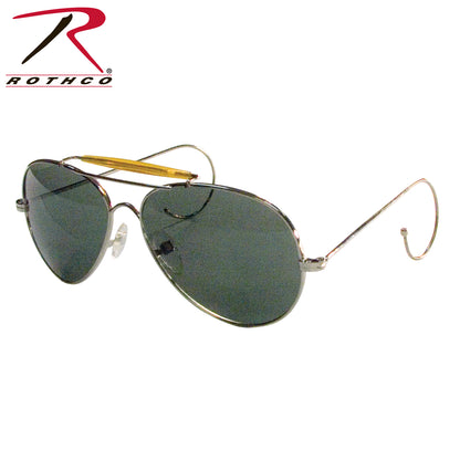 Rothco Aviator Air Force Style Sunglasses in Green with UV Acrylic Lenses
