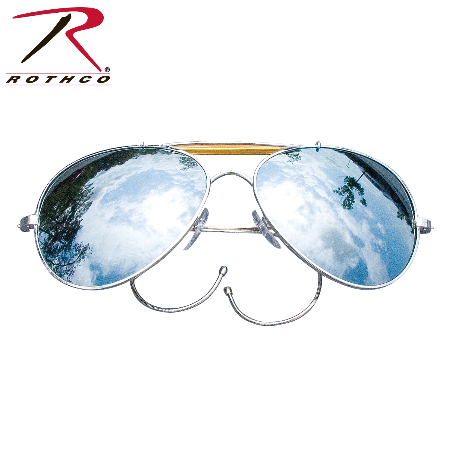 Rothco Aviator Air Force Style Sunglasses Mirror with UV Protection and Military Case