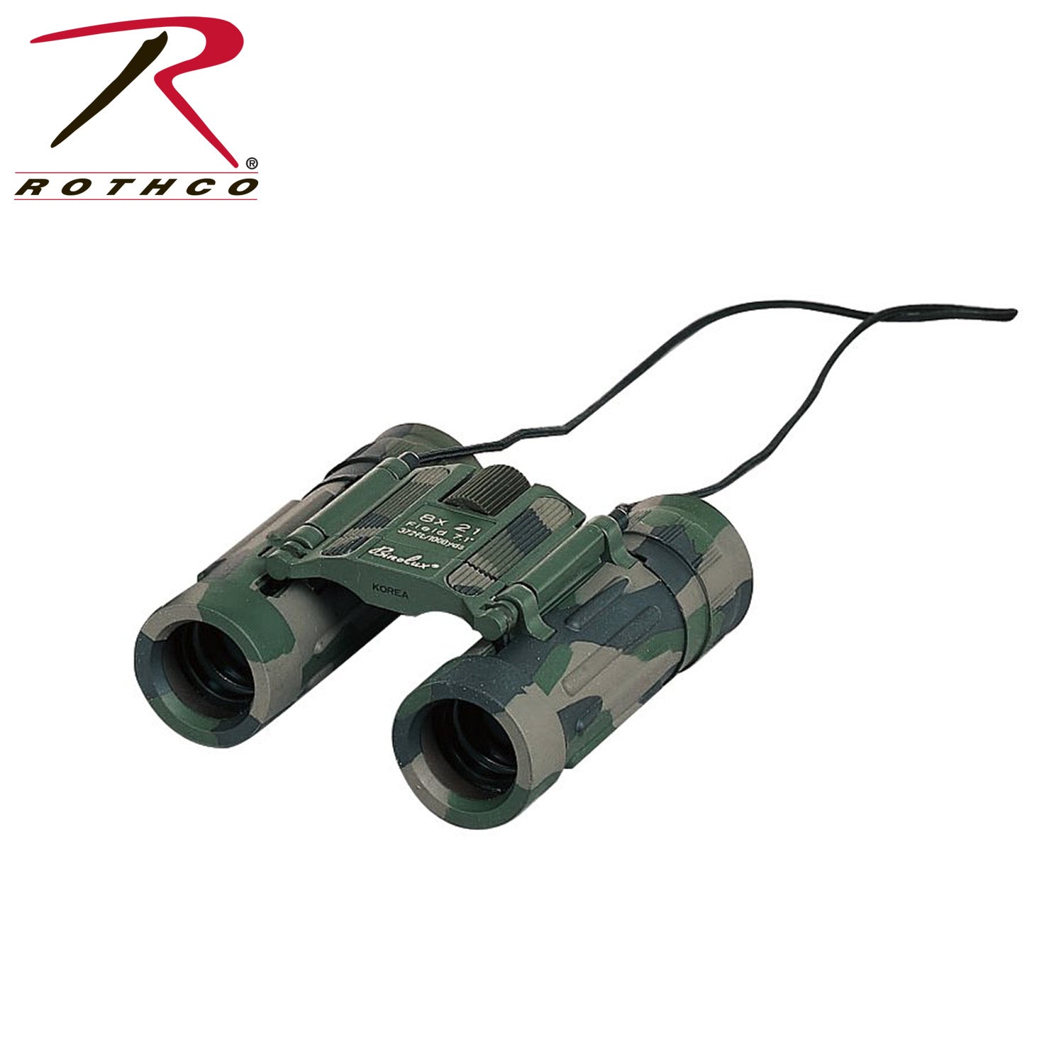Rothco Camouflage Compact 8 x 21 Binoculars – Outdoor Tactical Binoculars for Hunting, Hiking & Camping