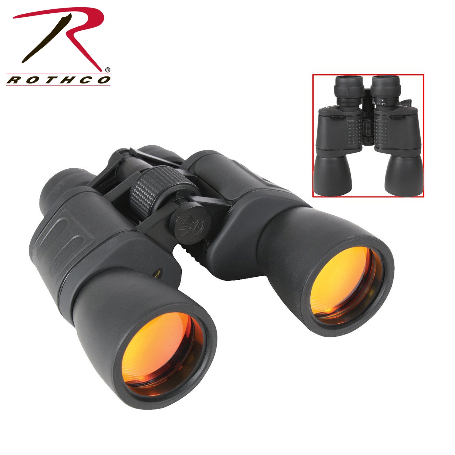 Rothco 8-24 x 50MM Zoom Binoculars - Black for Outdoor & Sporting Events