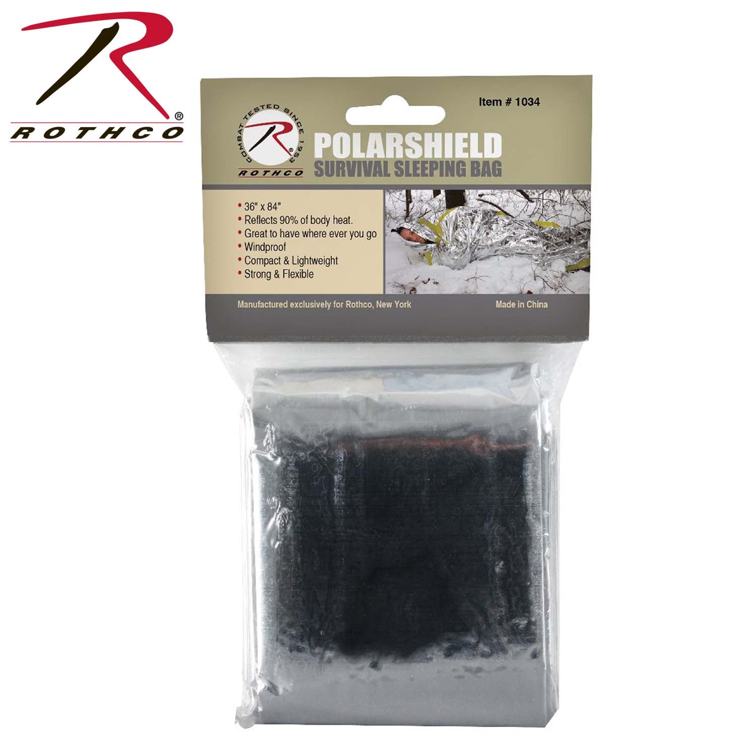 Rothco Polarshield Sleeping Bag Style Survival Blanket with Part Number 1034