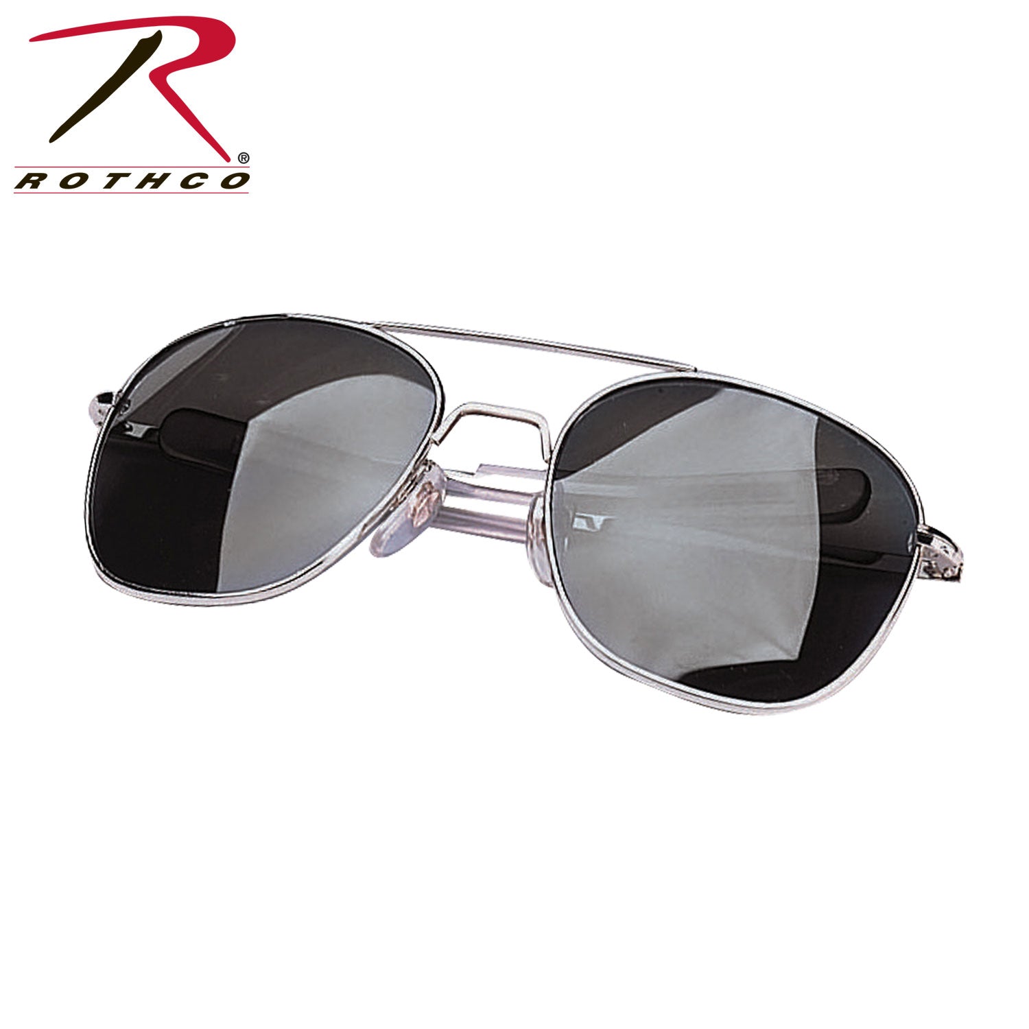 Rothco G.I. Type Aviator Sunglasses Chrome / Smoke 58MM with Impact-Resistant Lenses