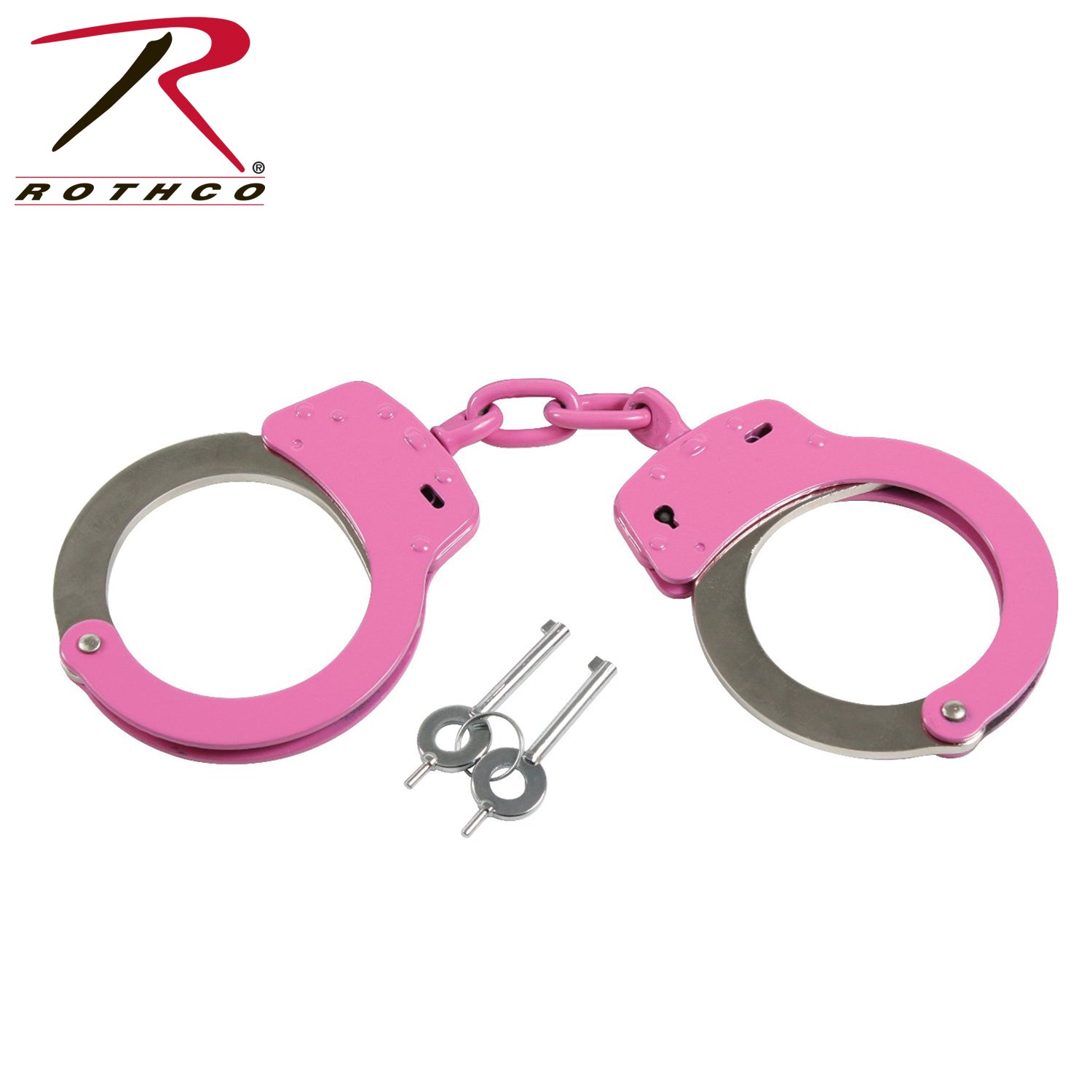 Rothco Pink Handcuffs with Belt Loop Pouch - Durable Manganese Steel Security Restraints