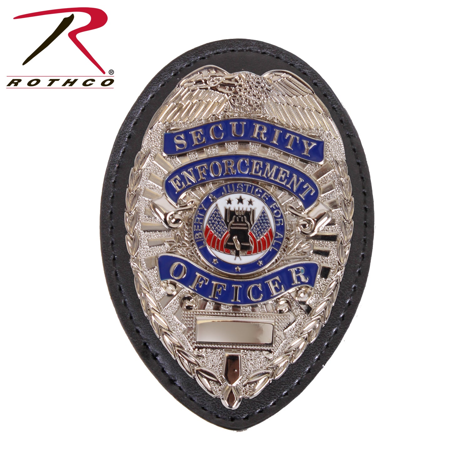 Rothco Leather Clip-On Badge Holder with Steel Clip - West Coast Style, Part Number 1131