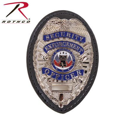 Rothco Leather Clip-On Badge Holder with Steel Clip - West Coast Style, Part Number 1131