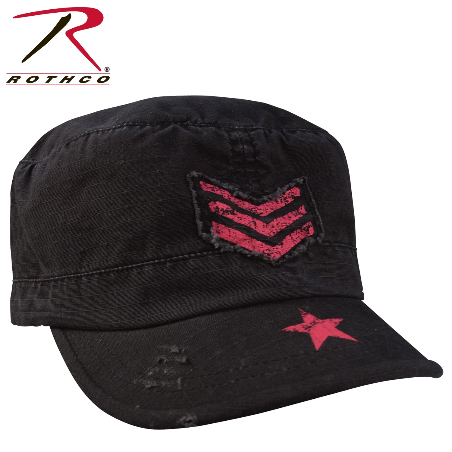 Rothco Women’s Vintage Stripes & Stars Adjustable Fatigues Cap in Black