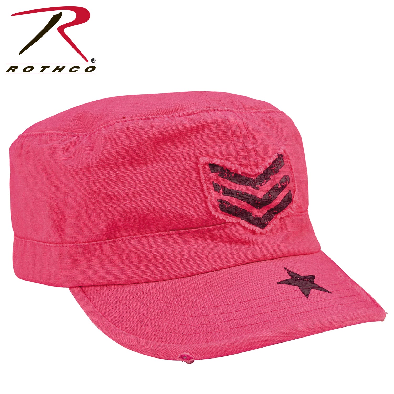 Rothco Women's Vintage Stripes & Stars Adjustable Fatigues Cap in Pink - Part 1159