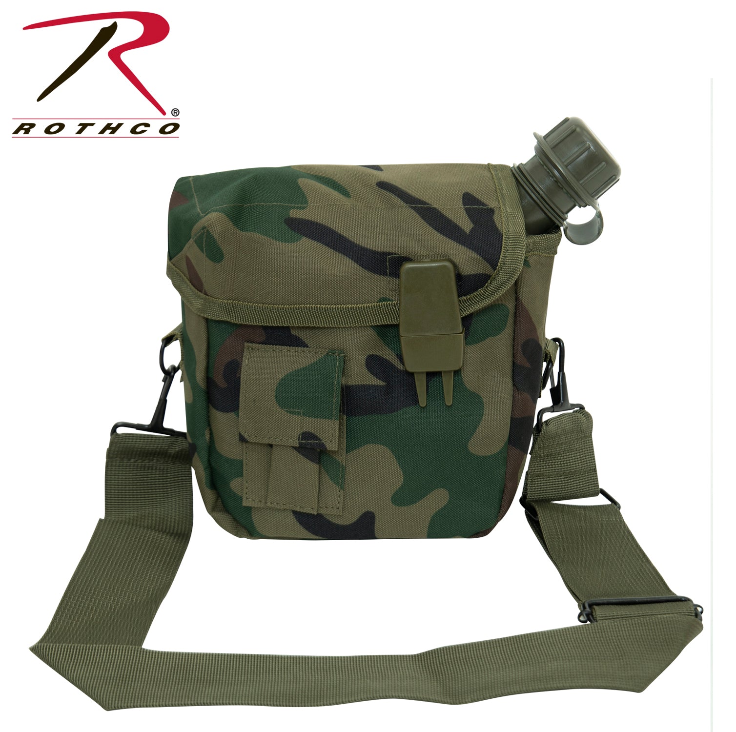 Rothco G.I. Type 2 Quart Bladder Canteen Cover in Woodland Camo