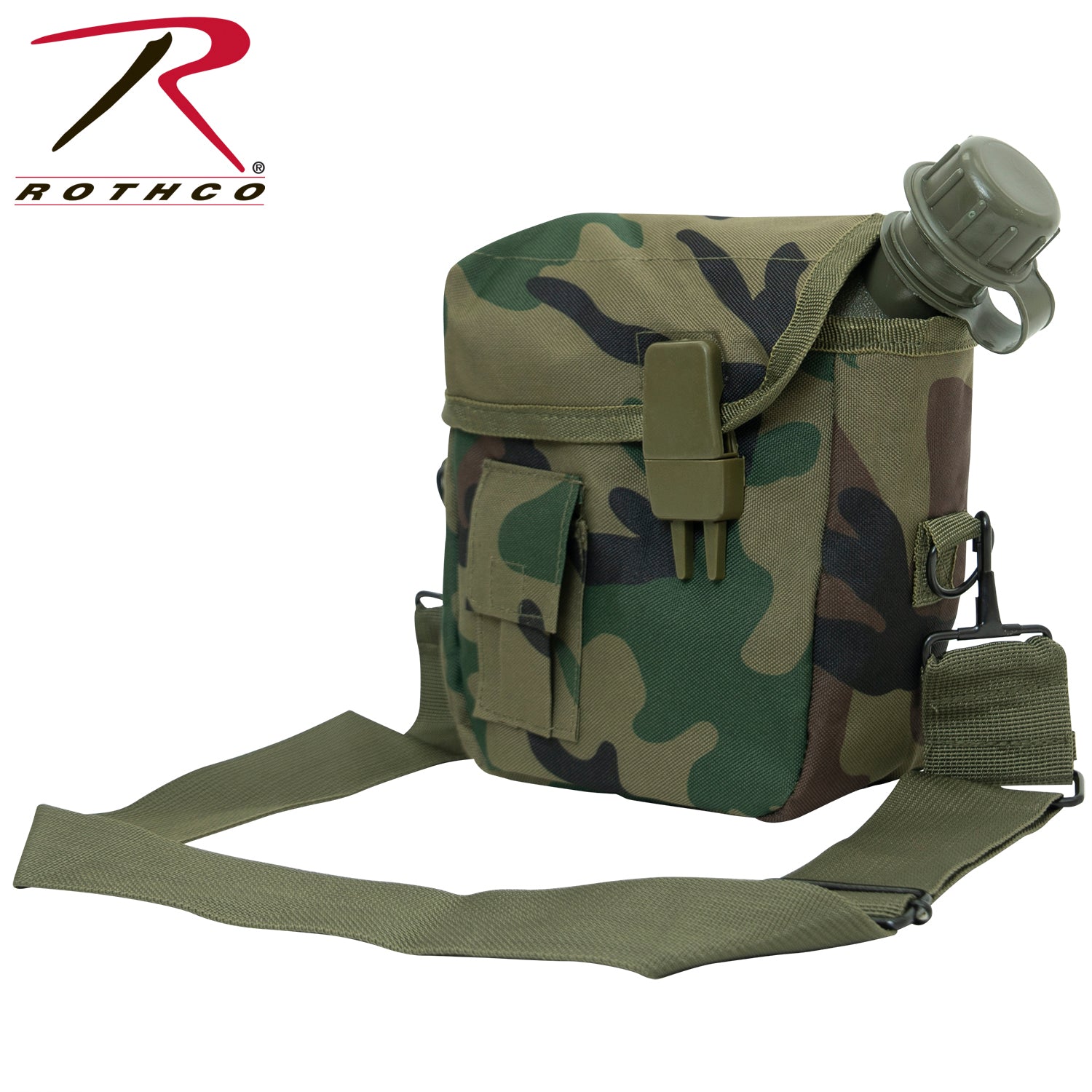 Rothco G.I. Type 2 Quart Bladder Canteen Cover in Woodland Camo