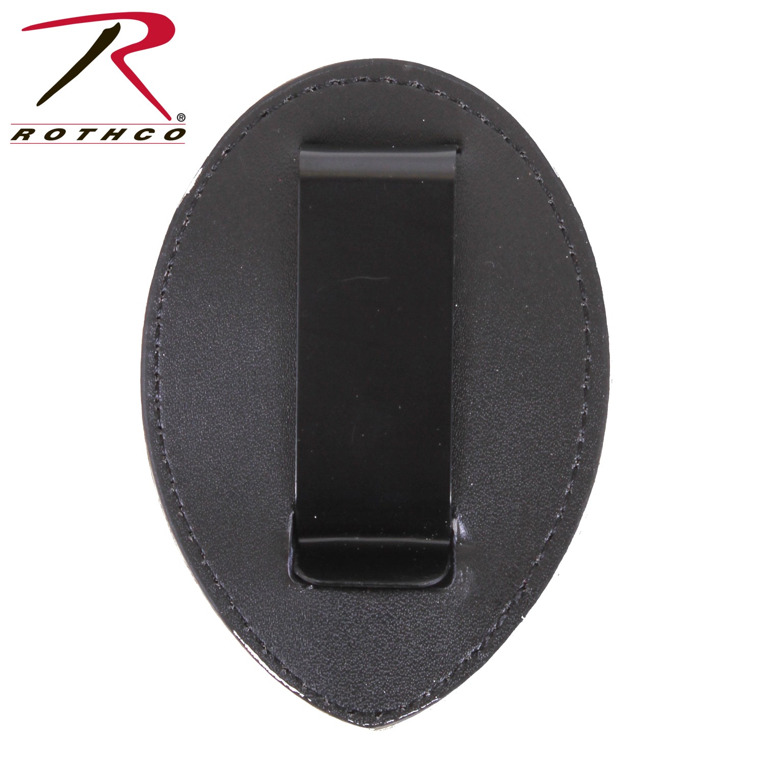 Rothco Leather Clip-On Badge Holder with Steel Clip - West Coast Style, Part Number 1131